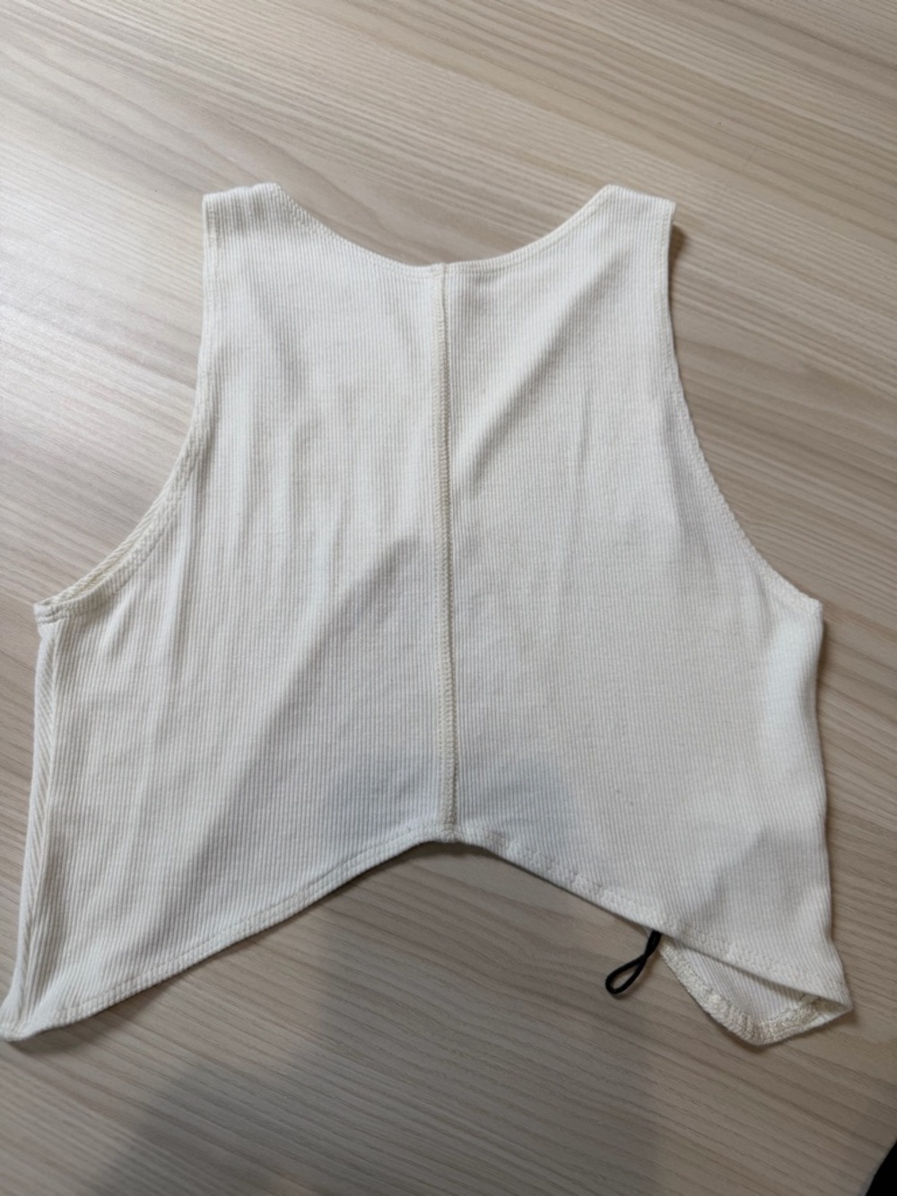 Joah Brown Cream Ribbed Cropped Tank - Scoop Back